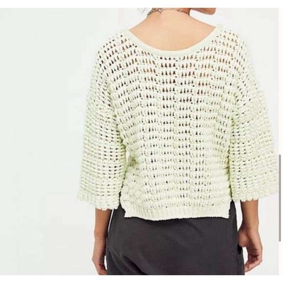 NWT Free People Cozy Tee 3/4 Sleeve Loose Fit Shirt Sugared Mint XS - Picture 4 of 6